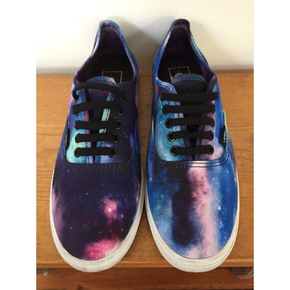 Vans Off The Wall Low Profile Cosmic Galaxy Stars Sneakers Mens 6.5 Womens 8